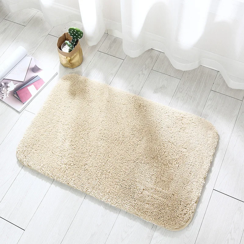 

Super Thick Fluff Fiber Rug Bath Mats Comfortable and Soft Bathroom Carpet Non-slip Absorbent Rug Foot Mat Shower Room Doormat