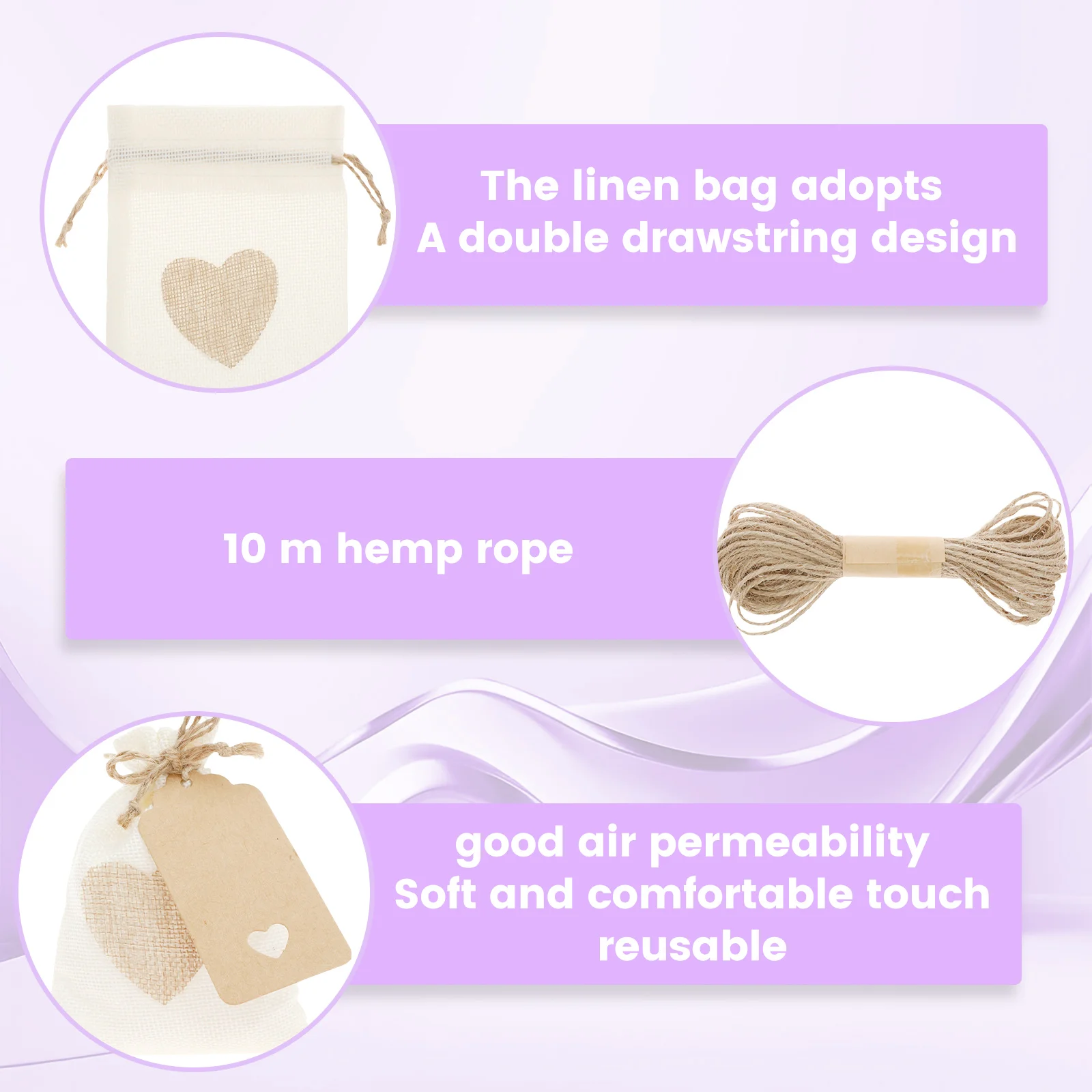 30PCS Burlap Gift Bags with Drawstring and Gift Tags 4x6 Inch Gift Burlap Linen Sacks Bag for Wedding Favors Party, Jewelry Bag