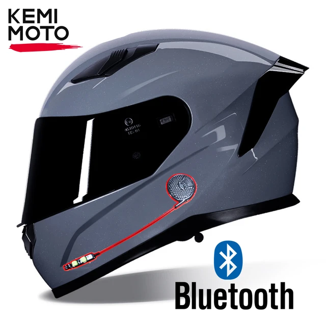 Casco de motocicleta de cara completa para hombre, protector de