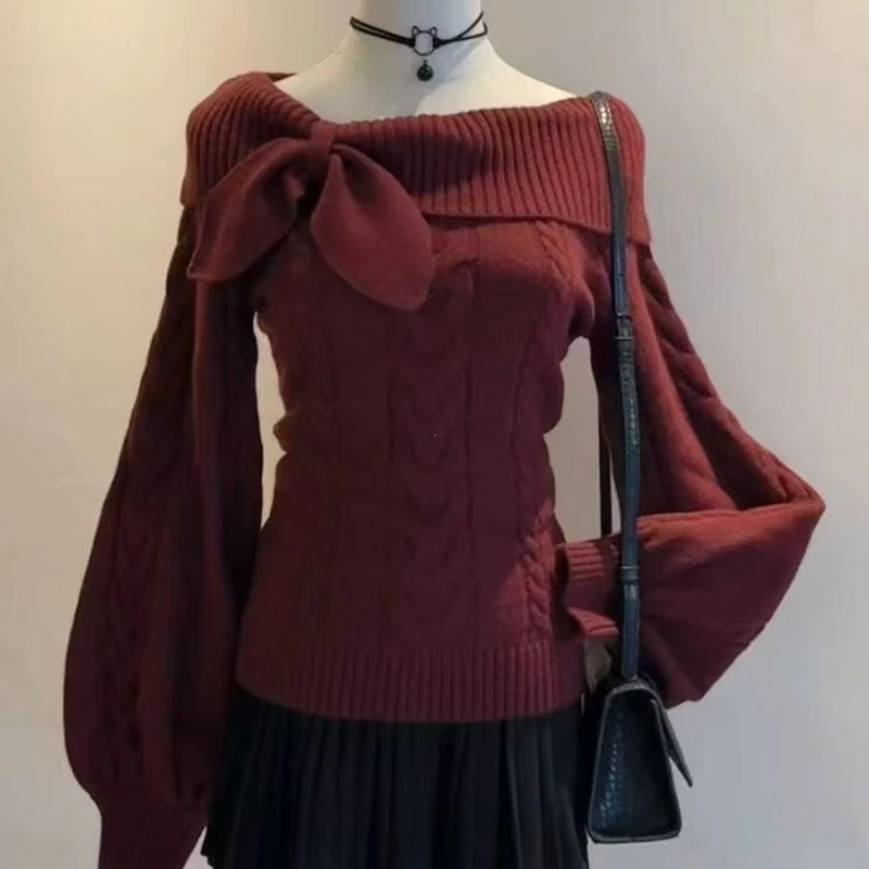 Preppy Style Sweet Knitted Sweater 2000s Aesthetic Gyaru Chic Korean Y2k Jumper Sweater Long Sleeve Coquette Knitwears