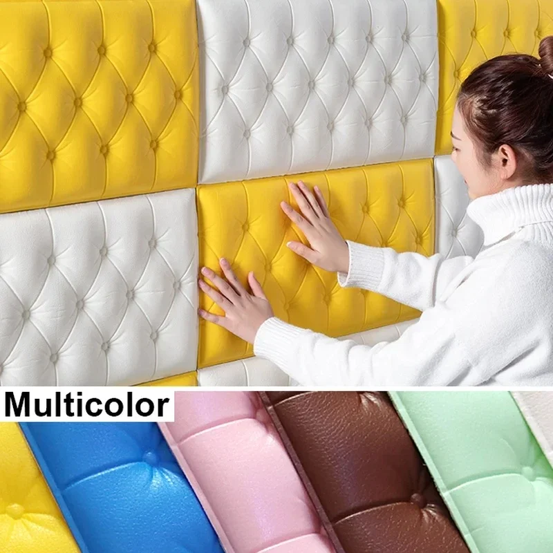 

3D Self-adhesive Wall Stickers Thicken Foam Brick 30x60cm Baby Soft Anti-collision Wallpaper Bedroom Living Room Decor.