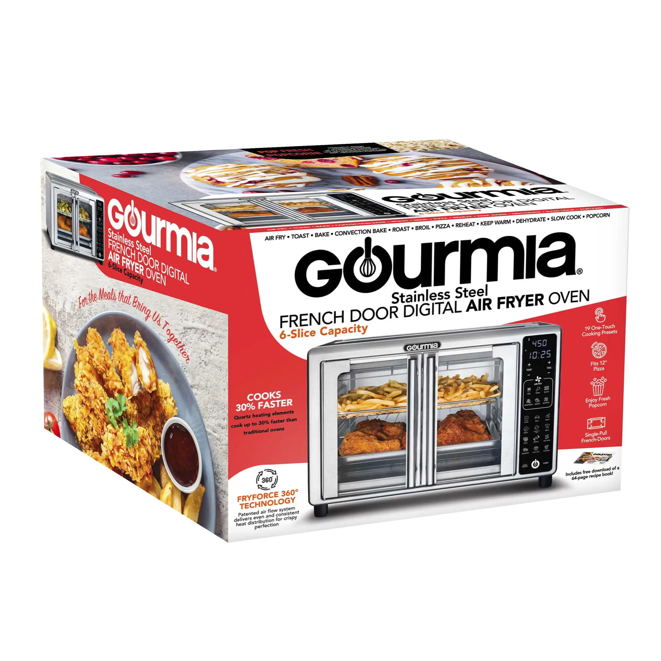 6-Slice Digital Toaster Oven Air Fryer with 19 One-Touch Presets, Stainless Steel Electric Oven Pizza Oven .USA.NEW 6