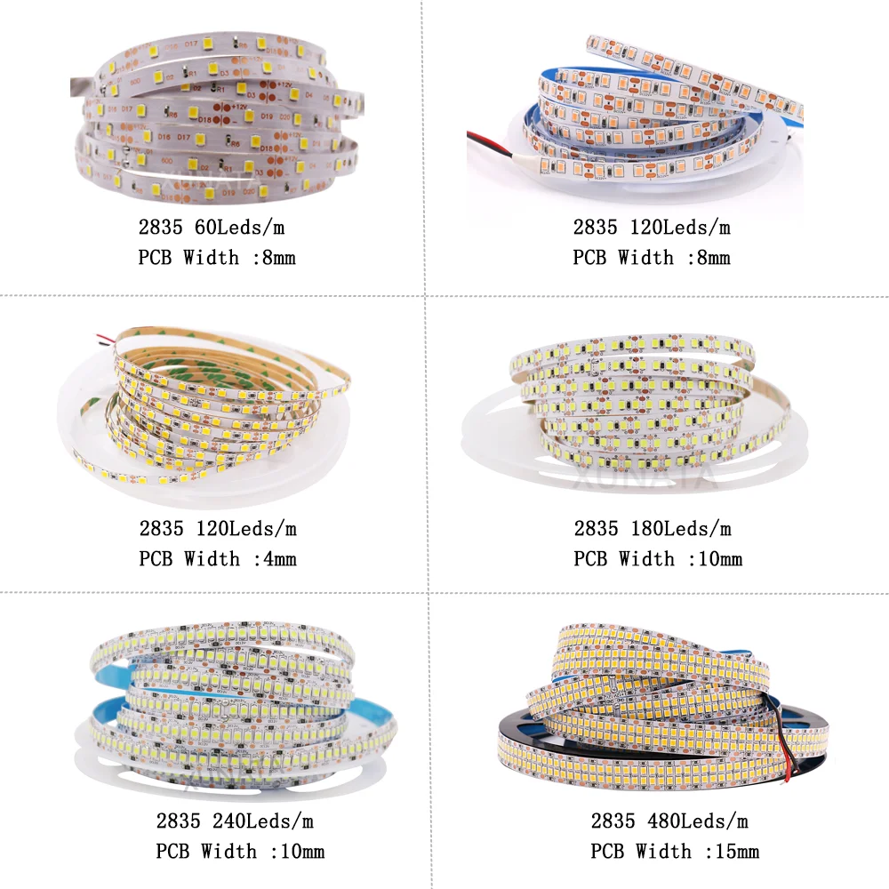 5M LED Strip Light DC 12V 24V 2835 Flexible Ribbon Diode Light 60/120/240/480 LED Stripe Warm Natural Cold White Luces Led Tape