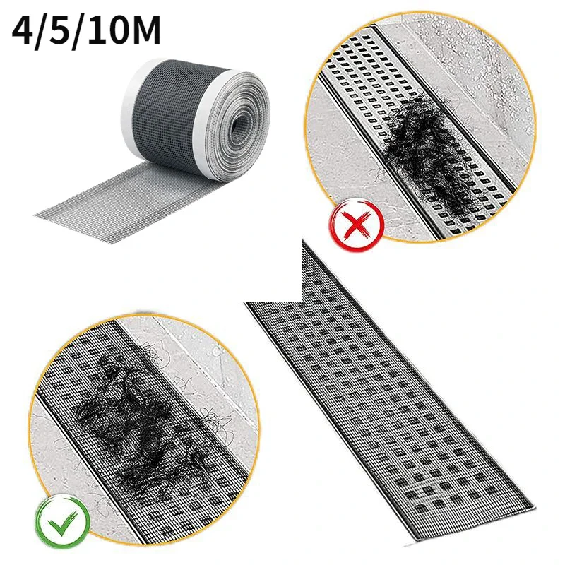 Sink Filter Floor Drain Sticker Shower Drain Catcher Hair Drain Catcher Sink Strainer Hair Drain Filter Floor Drain Filter Floor Drain Hair Filter Floor Drain Hair Catcher Drain Hair Catcher 4/5/10M Strainer Kitchen Sink Sewer Outfall Stopper Bathroom Mesh Stickers Disposable Shower Floor Drain Filter Hair Catcher