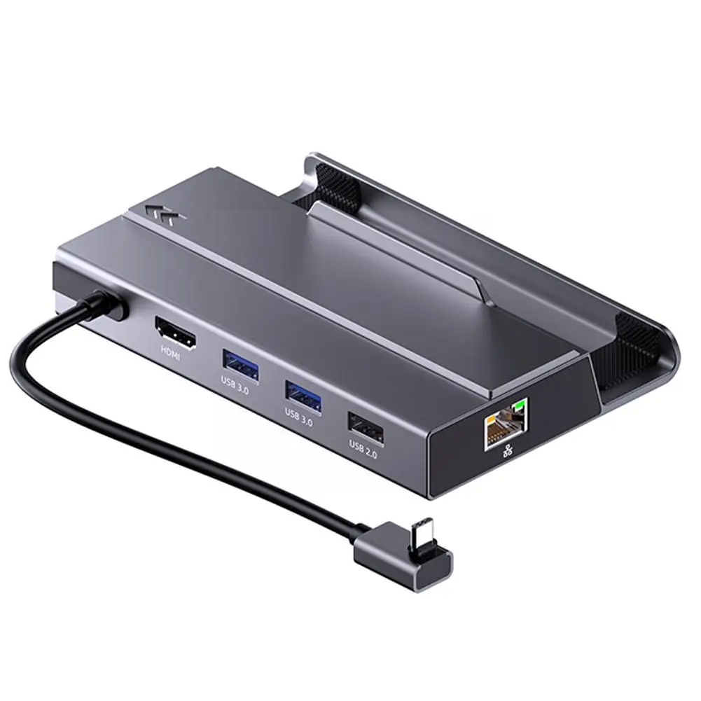 

7 In 1 For Steam Deck M.2 Aluminum Base Type-c Hub Docking Station Card Readers Usb C Magnetic Adapter