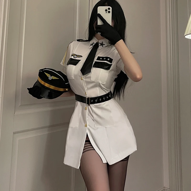 

Sexy Women's Police Officer Uniform Halloween Carnival Fancy Party Dress Cosplay Costume Exquisite Lingerie Set Fashion Clubwear