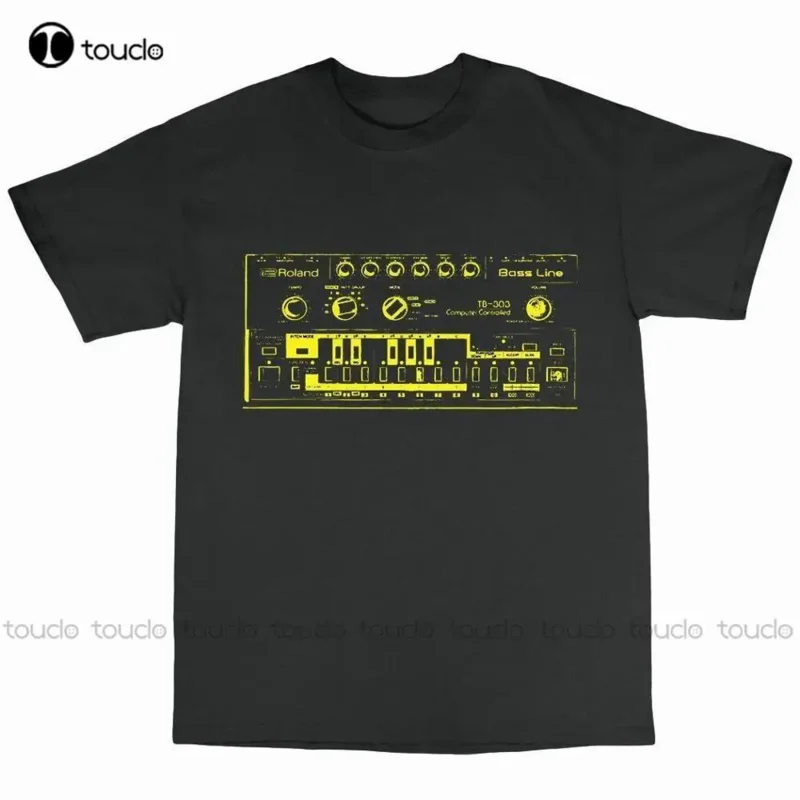 T-Shirt Ispirata Tb-303 100% Cotone Moog 808 909 Acid House T-Shirt Per Uomo Maniche Corte 100% Cotone T-Shirt Stampata Classica