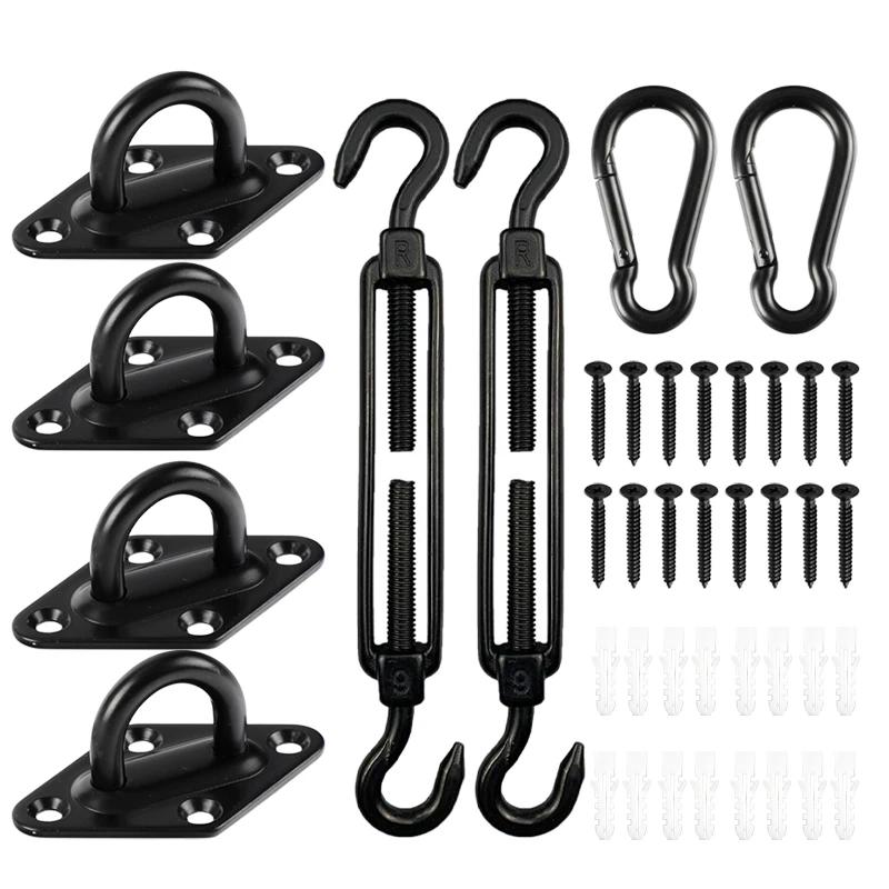 Sun Shade Hardware Kit 40Pcs Triangle Rectangle Sun Shade Sail Outdoor Heavy Duty 304 Stainless Steel 6''