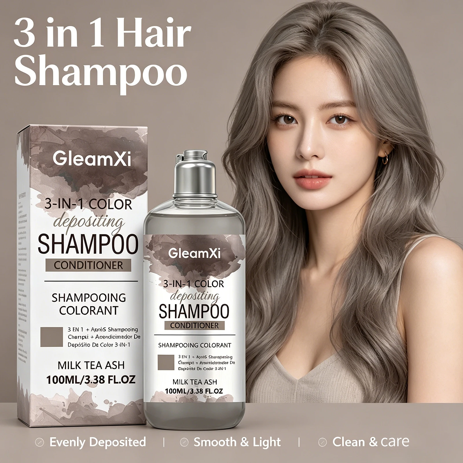 Triple-Action Milk Tea Ash Hair Color Shampoo