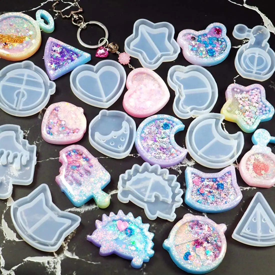 Hot Shaker Silicone Molds Epoxy Resin Bear Star Popsicle Shaker