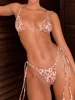 Brown Color Bikinis Bow Swimwear Women'S Summer Swimsuit 2025 Sexy Bikini Set Low Waist Beachwear Push Up Bathing Suits 3