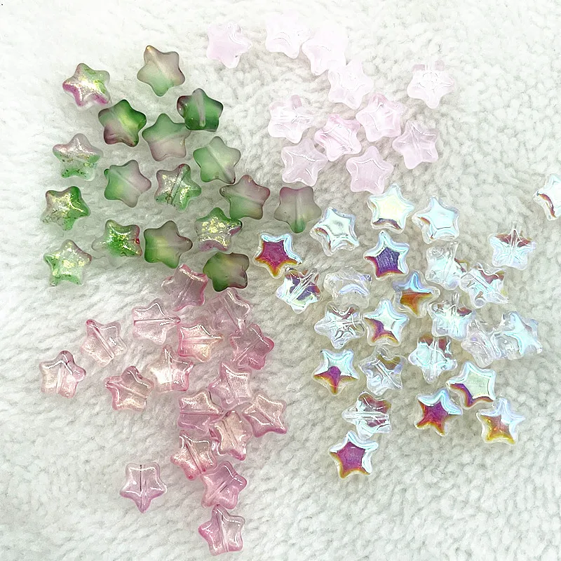 30pcs 8mm AB Color Five-pointed Star Beads Czech Glass Loose