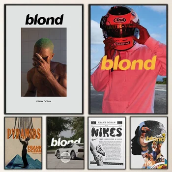 1pc A-Frank Ocean Blond Poster Self-adhesive Art Waterproof Paper Sticker Coffee House Bar Room Wall Decor 1