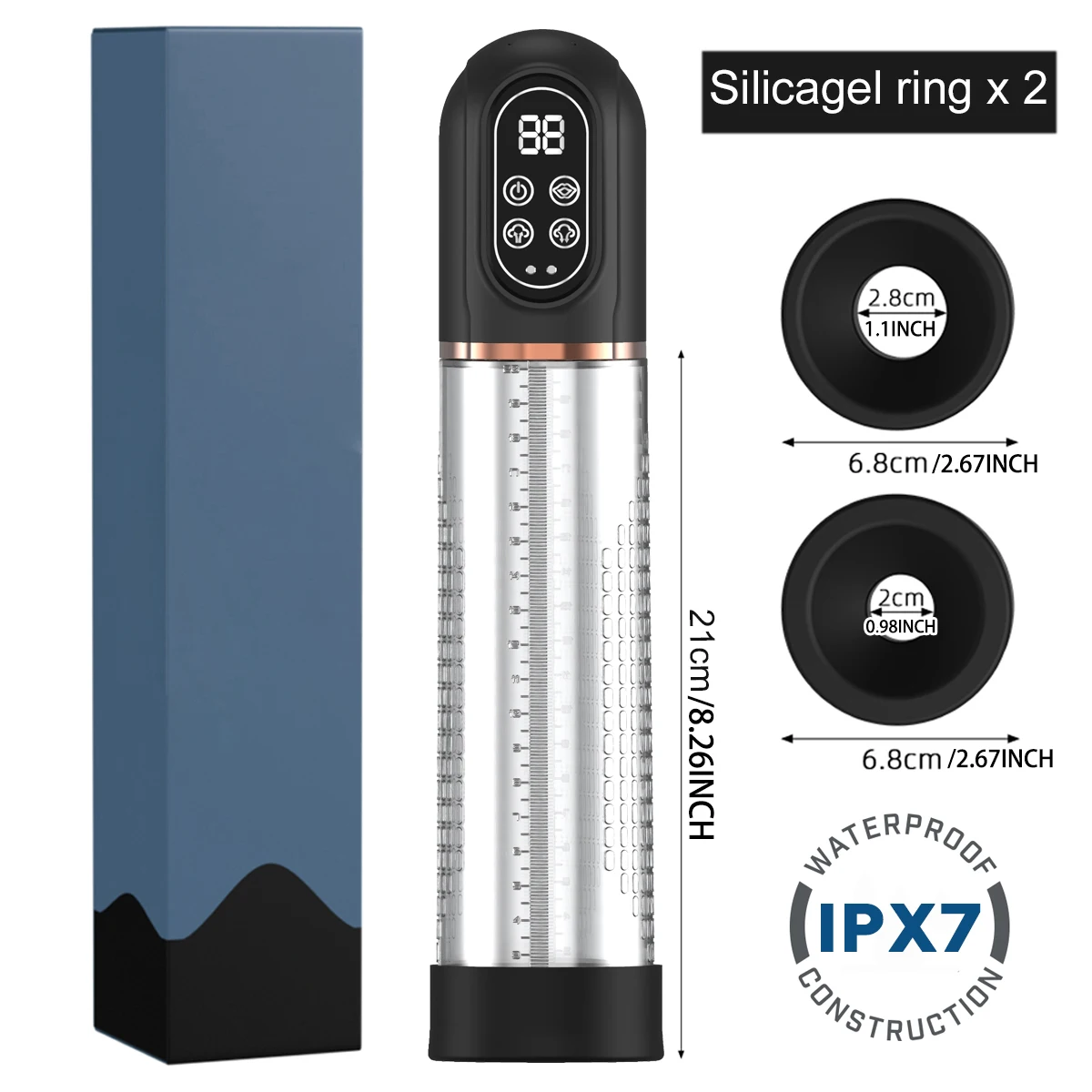 Automatic Penis Water Pump Electric Penis Pump IPX7 Masturbator Penis Extender Dick Enlarger for Penis Trainer Sex Toys for Men