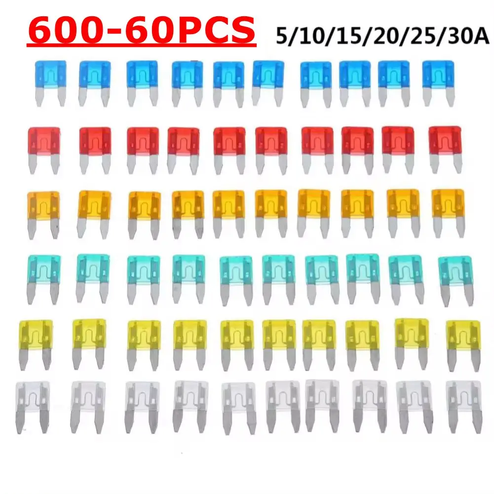 600-60pc Auto Car Truck Mini Fuse Blade 5A-30A Mixed Set Kit Car Accessories