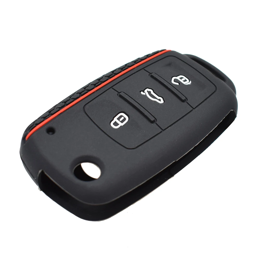 Silicone Remote Key Fob Case Cover For SEAT Leon Toledo Altea Ibiza For VW Golf Polo Bora Beetle Tiguan SKODA Fabia Superb key case cover key case remote control case cover