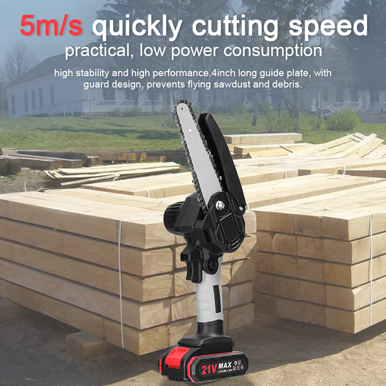 21v 6inch Electric Pruning Saws Small Wood Splitting Chainsaw Brush