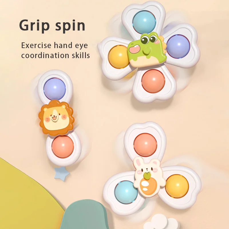 Bathing Toys Infant and Toddler Dining Table Suction Cup Rotation Happy Bathroom Water Play Shower Toy CHILDREN'S Puzzle Cartoon Top