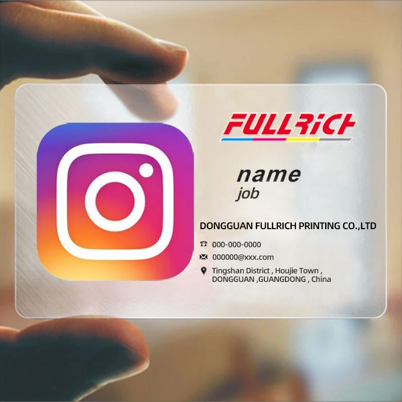 Transparent PVC Business Cards Customize Waterproof Thank You Card Print One Side Round Cornor for Office