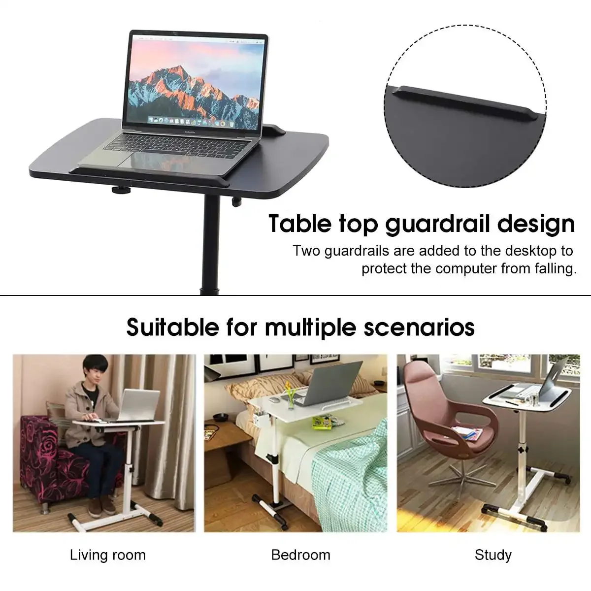 Removable Adjustable Laptop Desk Foldable Computer Table Rotate Laptop Table Notebook Stand Bedside Sofa Bed Lazy