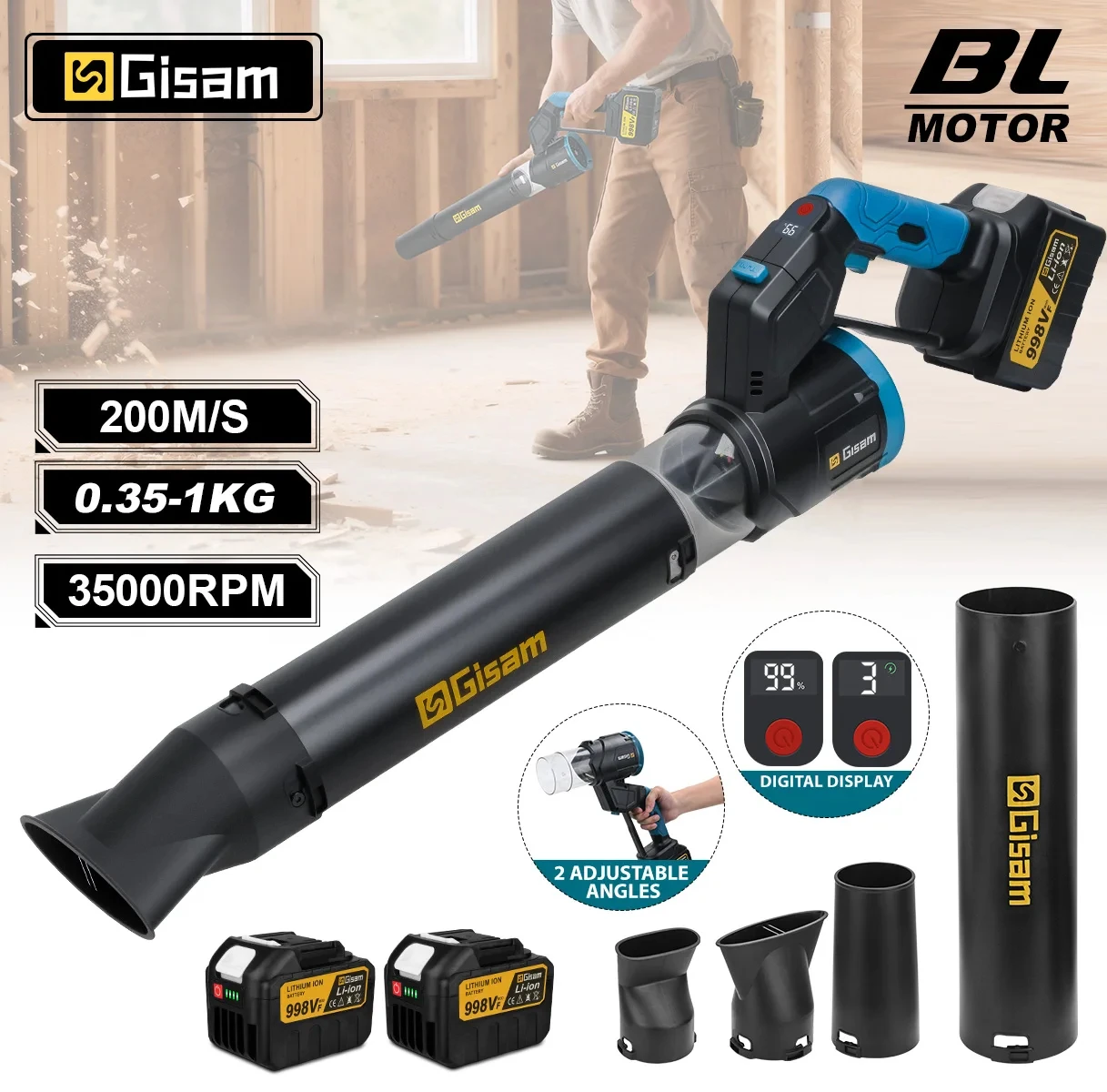 Dmuchawa Gisam Bezszczotkowy Elektryczny Turbo Wiatrak 35000RPM z EU za $62.31 / ~230zł