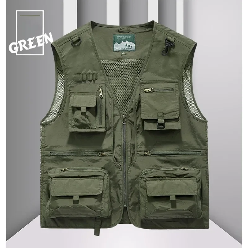 Embroidered Vest Tactical Windbreaker Plus Size Outerwear Sleeveless Jacket Work Professional Photographer Waterproof Hunting