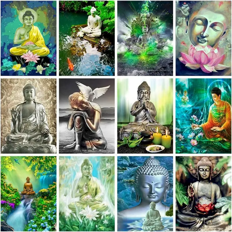 

CHENISTORY Diy 5d картина из страз Будда полная квадратная фотография Мозаика Искусство домашний декор