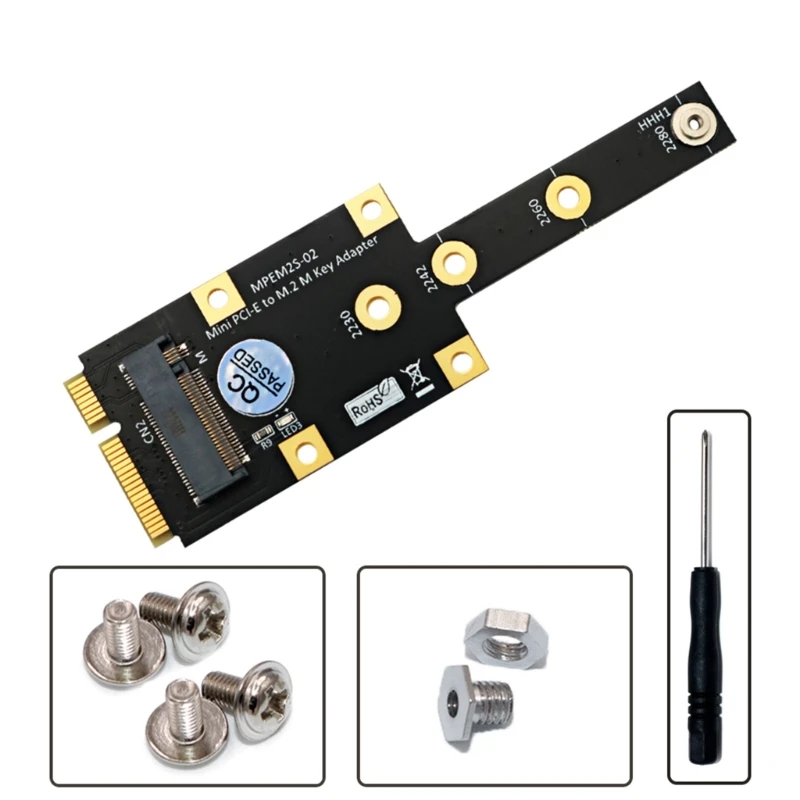 

Mini PCI-E to NVME Adapter Card Board Converter Expansion Card Risers Supports 2230 2242 2260 2280 M.2 NVME PCIE Key