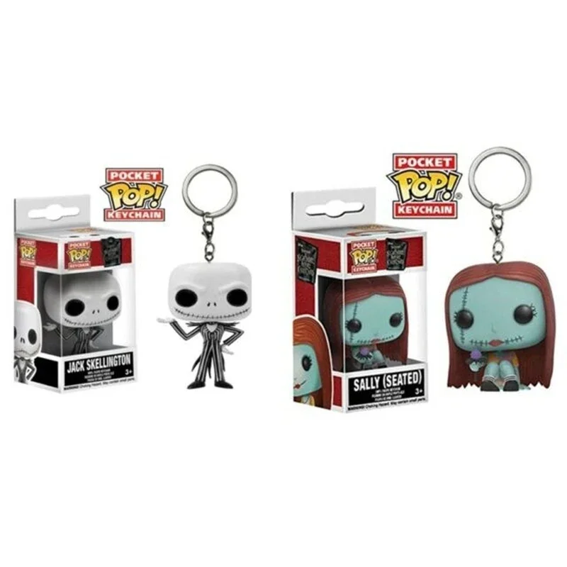 Portachiavi Funko The Nightmare Before Christmas Jack Skellington Sally Seduto Action Toy Figure Portachiavi Giocattoli Per Regali