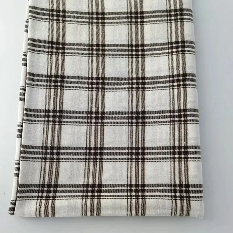 

Polyester Cotton Dyed Jacquard Twill Sanding Children's Plaid Fashion Shirt Fabric Clothing Plaid Cloth DIY Handmade Sewing