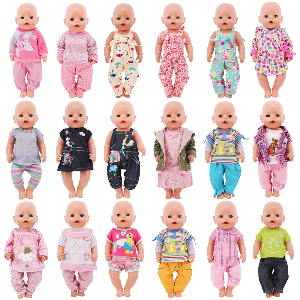 

Doll Clothes Dresses/Pajamas Daily Casual Home Wear for 43Cm Baby New Born&18inch American Doll Girl's,Our Generation Baby Toys