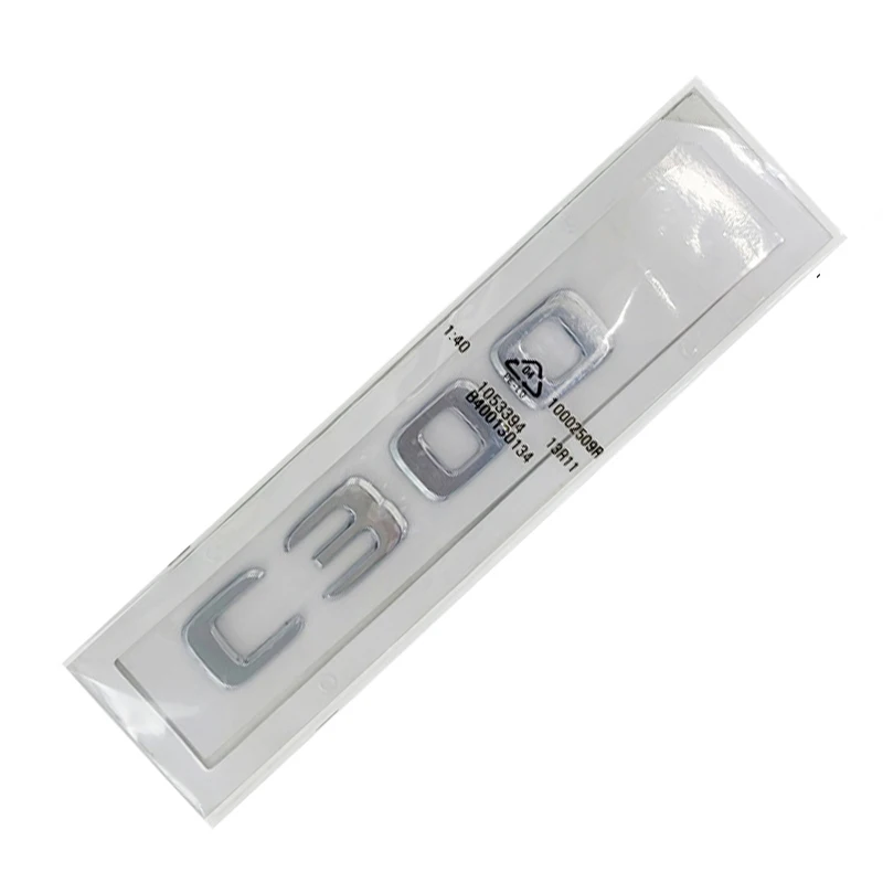 ABS 블랙 3D 크롬 자동차 로고 엠블럼 배지 C200 C300 스티커, 메르세데스 벤츠 C200 C300 W204 W205 W206