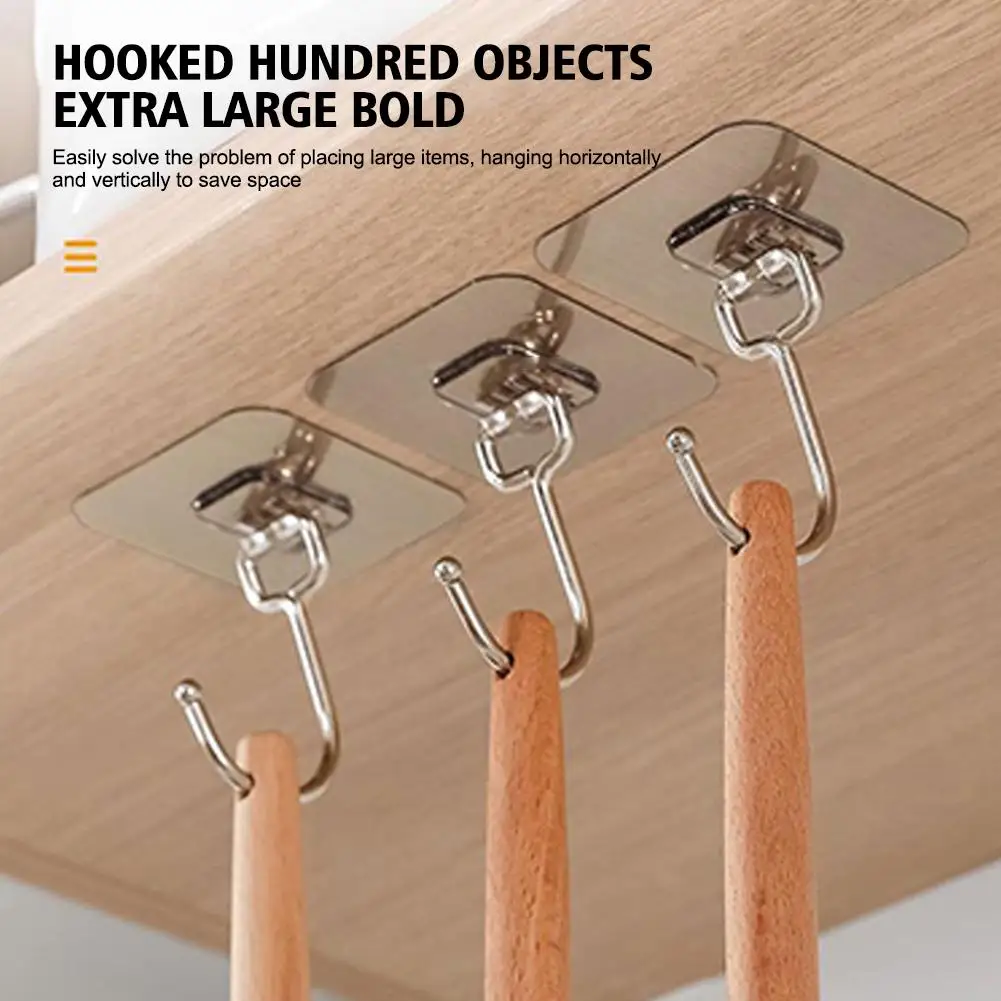 

Hooks Transparent Strong Self Adhesive Door Wall Hangers Hooks Suction Heavy Load Rack Cup Sucker For Kitchen Bathroom S1K3