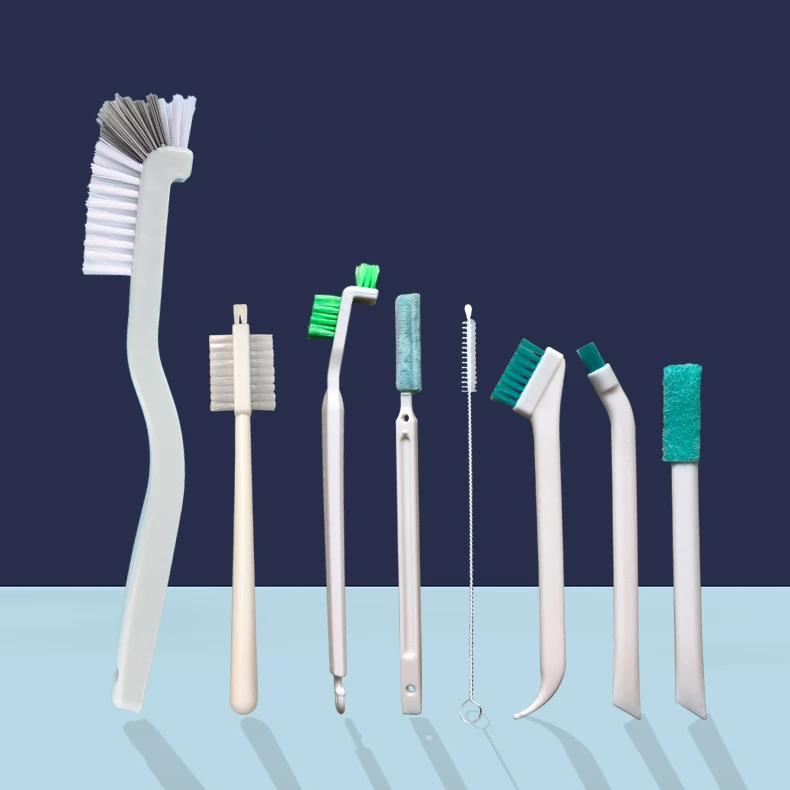 Набор кистей для чистки комплект из 8 предметов узких щеток с длинной ручкой в