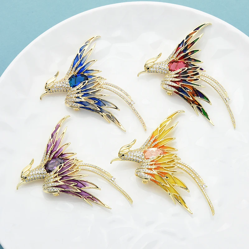 Büyük pembe Rhinestone kristal Peacock Phoenix kuş broş Pin düğün hediye parti n Büyük pembe Rhinestone kristal Peacock Phoenix kuş broş Pin düğün hediye parti n
