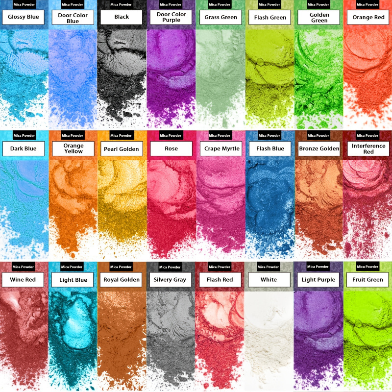24Pearlescent Mica Powder，Vibrant epoxy resin dye colors，DIY Jewelry Crafts、Long-lasting colored pigments，(Per Pack1g，Total24Bag