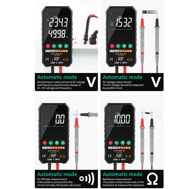 FY107C Digital Profesional Smart AC DC Voltage Auto Range Temp Capacitance ohm NCV True RMS Multimeters tester Tools