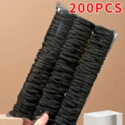 200 - Piece Set of High Elasticity Black Hair Ties - Seamless, Durable & Gentle on Hair, Perfect for Everyday Styling & Managing Loose Hair (200Pcs)