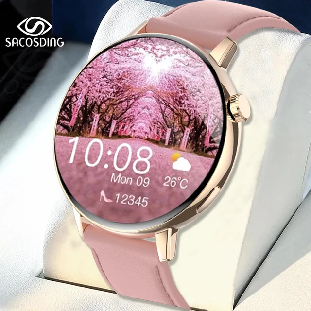 Montre Connectée de dehors pour Femme, Écran de 1.32 Pouces, Moniteur  d'Activité Physique et de