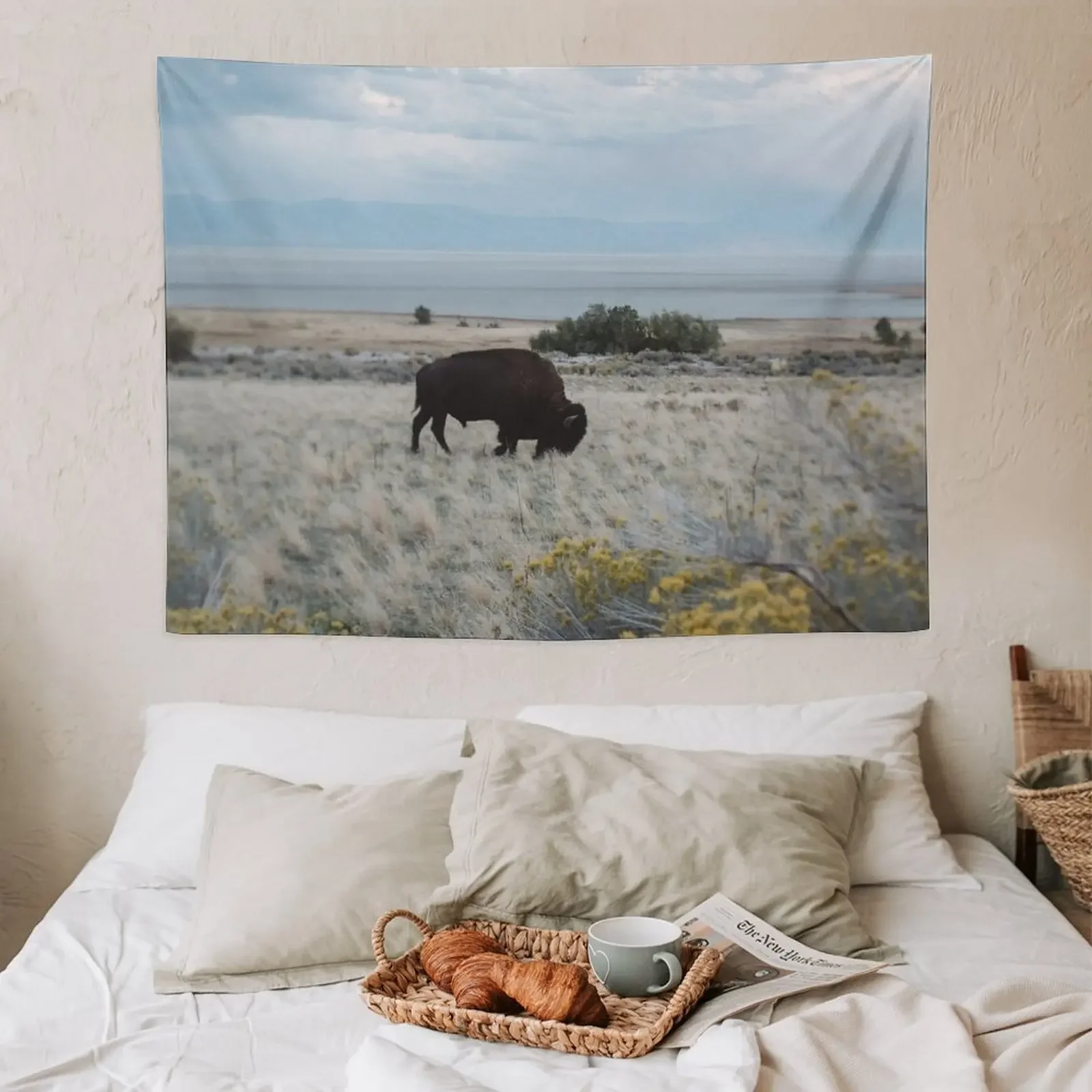

Гобелен Bison in the field, комнатный декор, корейские украшения для дома, 100x70 см, 150x130 см, x см
