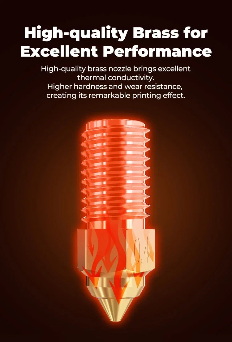 Creality ender 3 v3 se düsen 10pcs hoch geschwindigkeit messing düsen hotend extruder düse für ender 5 s1/ender 7 3d drucker – Detail 5