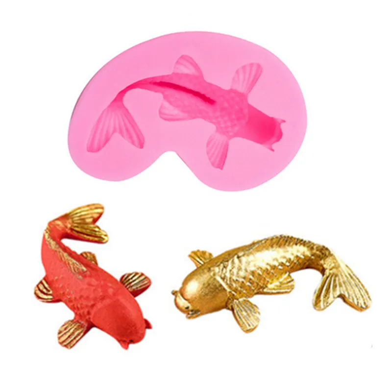 

Goldfish Silicone Mold Fondant Chocolate fish Moulds Candy Cake Molds Soap Embossed Baking Molds DIY Wedding Decoration Tools