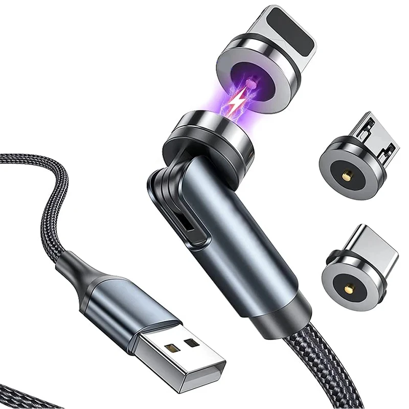 Magnetic 540-Degree Rotating Charging Cable