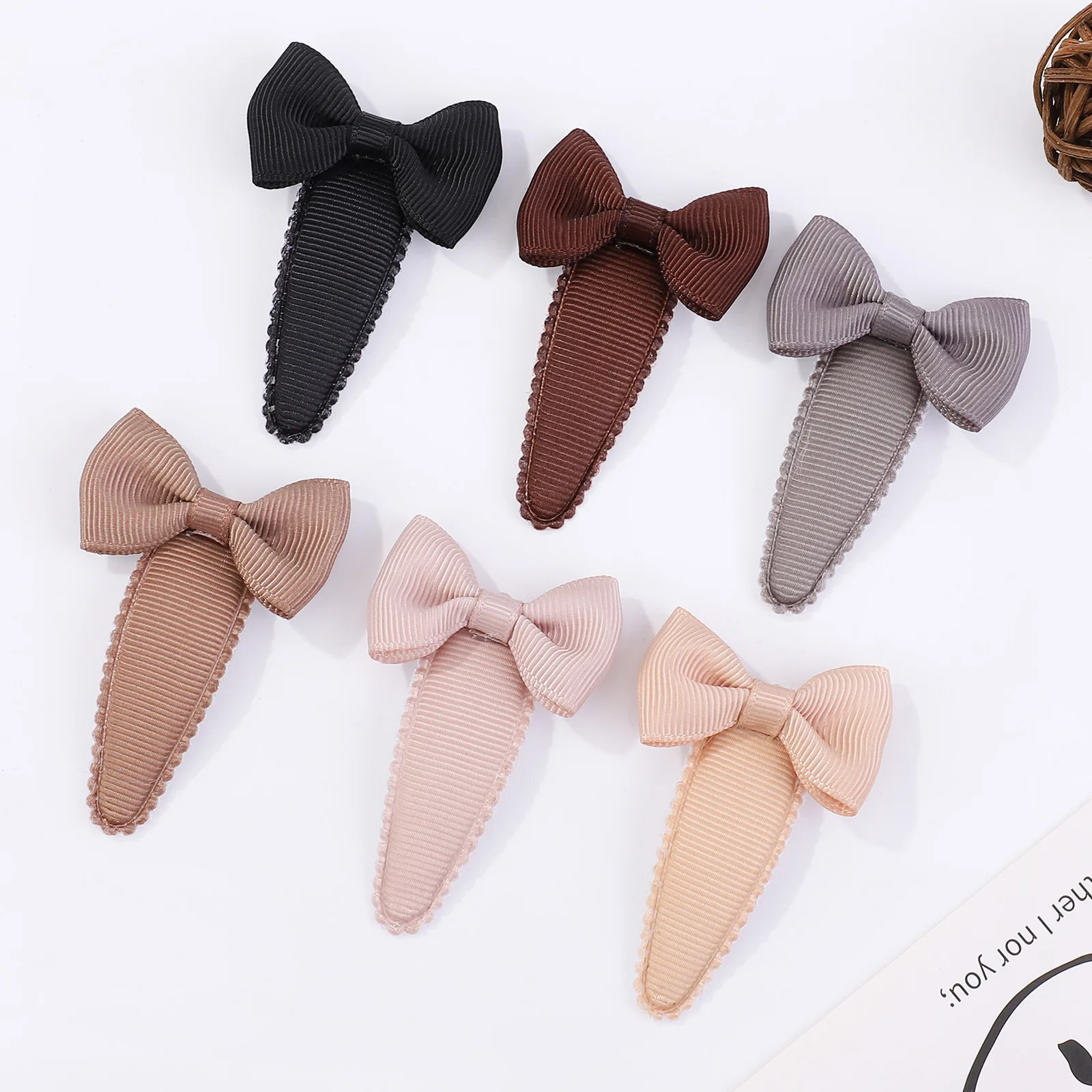 

Princess Ribbon Bow Basic Snap Baby Hair Drop Clips Solid Color Snap Hair Clips Hair Clamp Pins Hairpins BB Barrettes Girls Kids