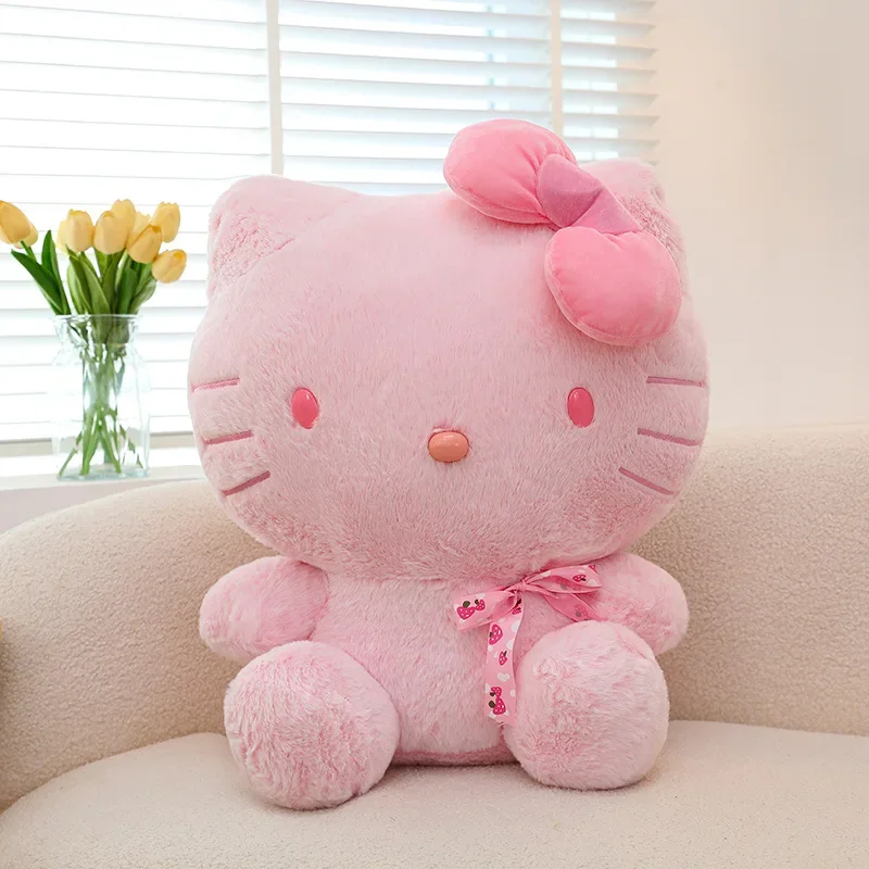 Sanrio Pink Hello Kitty Plushies Doll Toy Sakura Kt Cat Plush Toy Children'S Gifts Cute Cartoon Doll Birthday Gifts For Girls