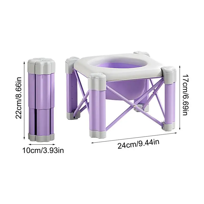 Portable Potty Seat Foldable Toddler Potty Training Toilet With Storage Bags Potty Training Toilet Travel-Friendly Anti-Slip 6