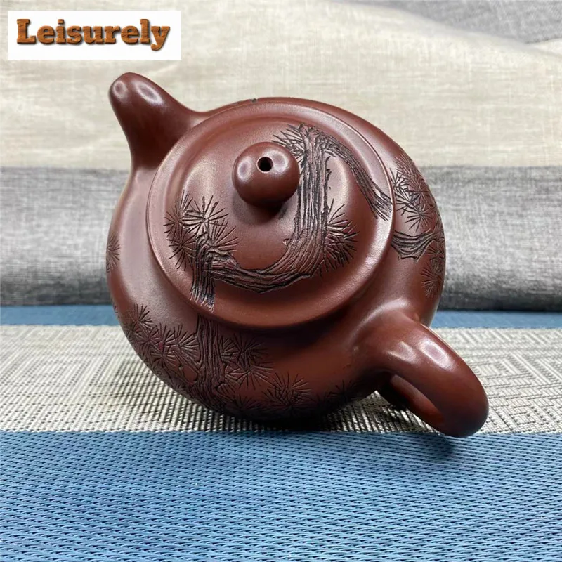 420ml Elegant Yixing Purple Clay Teapots Handmade Lotus Seed Pot Raw Ore Dragon's Blood Sand Mud Tea Soaking Kettle Zisha Teaset