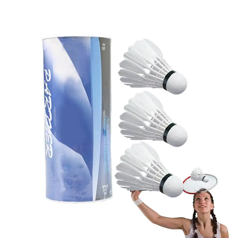 Badminton Shuttlecock Ball Sports Tool Durable Foam Head Soft Texture Badminton Racket Duck Feather 3Pcs