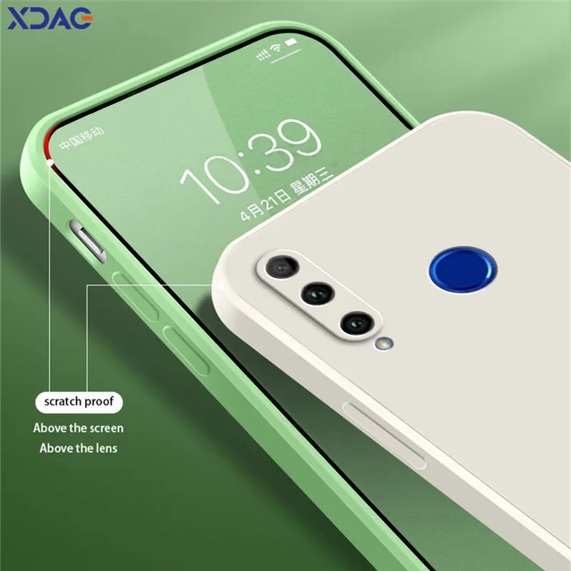 Luxury Square Liquid Silicone Soft Phone Armor – Full Protective Case