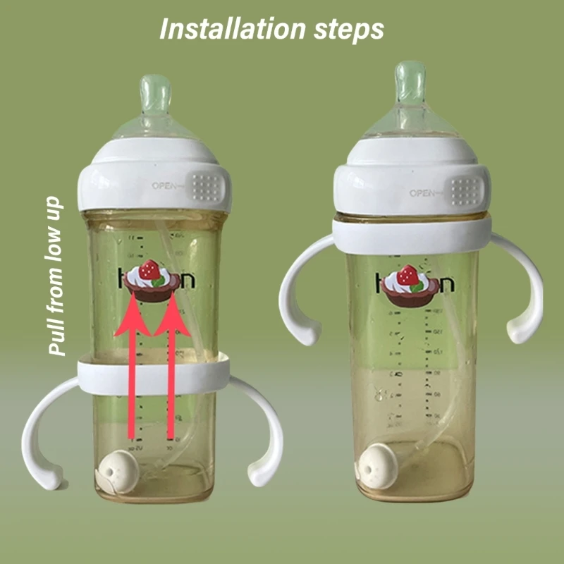 Toddler Self Feeding Training Handle Infant Baby Bottle Hand Grip Holder Secure Hand Shank for Milk Bottles